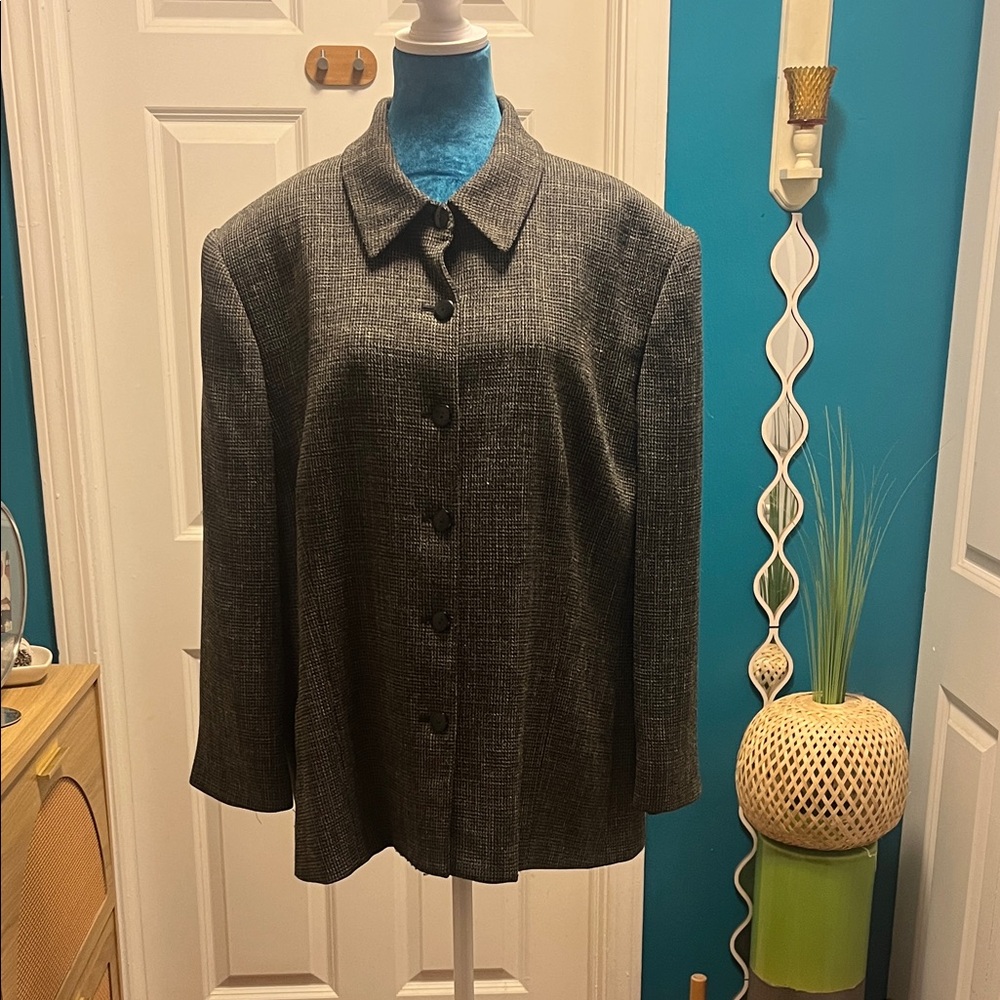 Jones New York Charcoal Button-Up Blazer